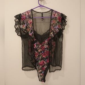 Vintage mesh bodysuit and cover up